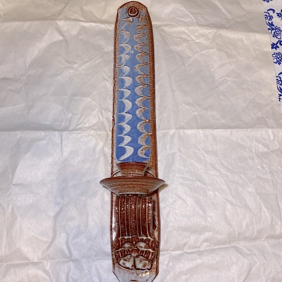 Boho Handmade Artisan Clay Pottery Candle Sconce - Picture 3 of 14